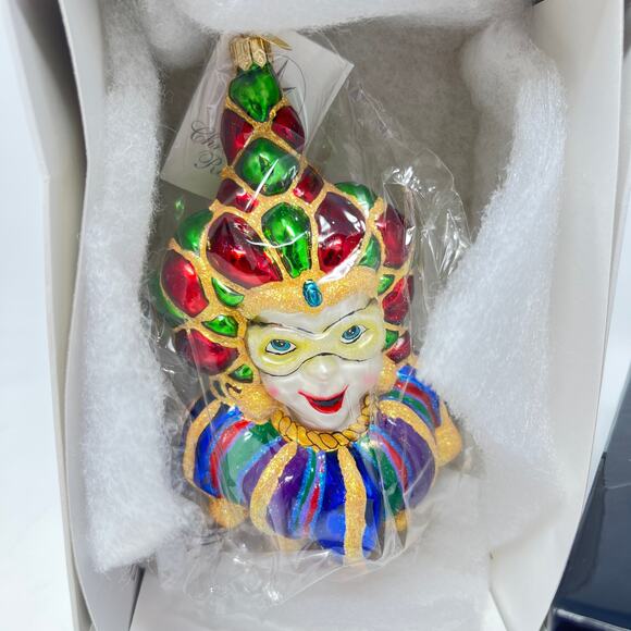 Christopher Radko Merry Masquerade Ornament Harlequin NOLA Festive NIB Retired - Picture 3 of 10